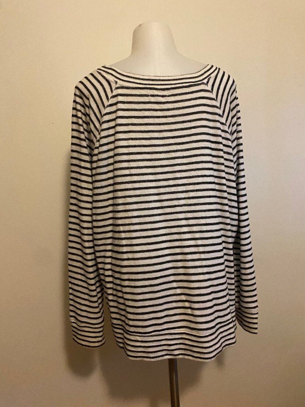 Maurices Black and White Striped Long Sleeve Knit Top